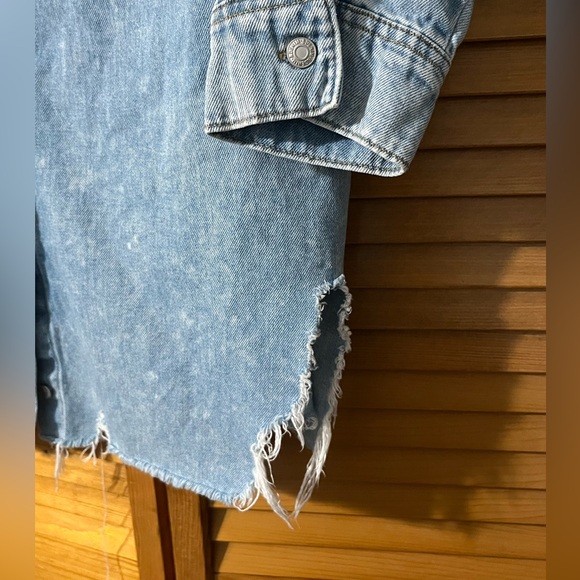 H&M Light Blue Denim Longline Jacket - Picture 8 of 12